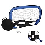 Fußballtor für Garten (Kinder-Fussballtor, Minitor). Popup-Tor mit Torwand. Stabil, faltbar und zum Mitnehmen, wie Wurfzelt aufbaubar. Größe: 120 x 80 cm