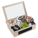 SURPRISA Schotter Schatulle 6er - kreative Verpackung für Geldgeschenke und persönliche Geschenkbox zum Geburtstag oder zur Hochzeit - Paulownienholz