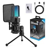 YUGSHNKFC Einfach Zu Verwendende Desktop Mikrofon Mit Farbenfrohen Effekten Und Rauschunterdrückungsraumsparungsständer Für Vloggers Desk Decoration