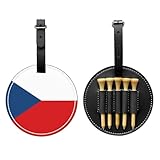 Golftee-Aufbewahrungstasche mit Flagge der Tschechischen Republik, schwarz, bedruckt, tragbares Design, einfach zu organisieren