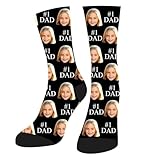 HOME'S FRIEND Personalisierte Socken mit Foto,Geschenke zum Vatertag,Lustige Socken mit Gesicht,Personalisierte Geschenke für Männer Mädchen, Geburtstagsgeschenke für Papa und Opa