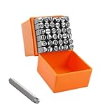 37 Stück Schlagzahlen Set Schlagbuchstaben Set 3mm Zahlen und Buchstaben Punch Set A-Z, &, 0-9 und Herzform für DIY Metall Leder Kunststoff Holz