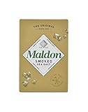 MALDON - Geräucherte Meersalzflocken 125g | Zart-knusprige Salzflocken mit feiner Rauchnote | Intensives und würziges Rauchsalz. Perfektes Rauchsalz für Fleisch, Fisch und Gemüse | Inhalt: 125g