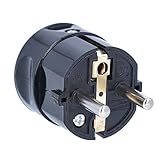 as - Schwabe Zentralstecker - Schutzkontaktstecker mit doppeltem Schutzkontakt - Anschluss Leitungen bis max. 1,5mm² - 230V - 16A - IP20 - Schwarz - 45032
