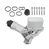 A ABSOPRO No.11428580414 Upgrade Aluminium Ölkühler Filtergehäuse-Satz für BMW 230i 330i 430i 530e 530i 2021-2025 Motorölkühler mit Dichtung für BMW X3 X4 Z4 20-24 No.11428651710