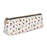 YBGHDAA Federmäppchen mit niedlichem Cupcake-Motiv, dreieckig, niedlich, für Jungen und Mädchen, Geschenk, weiß, Einheitsgröße, Kosmetiktasche