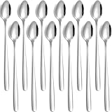 tiokin Latte Macchiato Löffel Set, 12-teilig 19.8 cm lange Griff Eislöffel lang Rührlöffel aus Edelstahl für Eiskaffee Eistee Milchshake Eisbecher Cocktails & Desserts