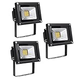 Greenmigo 3x 20W SMD Fluter Strahler Warmweiß Schwarz Aluminium Gehäuse IP65 Wasserdicht LED Lampe Wandleuchter Flulicht Flutbeleuchtung LED Gartenlampe Außenstahler