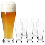 MamboCat 6er Set Baby-Weizenbiergläser klar 0,3 L I kleines Weißbier-Glas mit schlichtem & klassischem Design I Hefeweizen I für Daheim, Gastro, Hotel, Restaurant & Bar