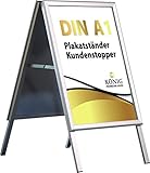 B-Ware Plakatständer Keitum DIN A1 silber | Ecken auf Gehrung | beidseitig für 2 Plakate | Rückwand aus verzinktem Stahlblech | entspiegelte Schutzscheiben | wetterfest B-Ware