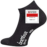 TippTexx 24 Unisex, 6 Paar Bambus Sneakersocken mit Garantie, Ökotex (Schwarz, 35/38-6 Paar)