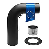 Raik Rauchrohr Ofenrohr Set 150 mm einteilig schwarz 90 Grad...