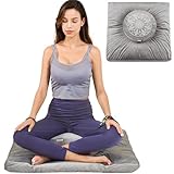 Hihealer Großes Meditationskissen und Zabuton Matte Set Meditationskissen und Zafu Matte Geschenke für Frauen und Männer (Grau)