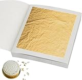 10 Blattgold Essbar, 4,33 x 4,33 cm, Pack er Blattgoldblätter für Torten, Schokolade, Kunst und Handwerk, Gesichtsmasken und Nagelkunst