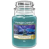 Yankee Candle Duftkerze | Winter Night Stars Große Kerze im Glas | Schneekugel Wonderland Collection | Brenndauer: bis zu 150 Stunden