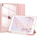 Schutzhülle kompatibel mit iPad 6/5. Generation 24,6 cm (9,7 Zoll) 2018/2017, Hülle für iPad Air 2/1-9,7 Zoll, stoßfeste Hartschale, transparente Schutzhülle mit Stifthalter, Tablet-Hülle für iPad 9,7