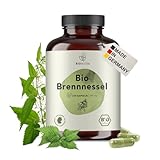 BIO Brennnessel Kapseln hochdosiert, 1200 mg Tagesdosis, rückstandskontrolliert, deutsche Herstellung, vegan, laktose- & glutenfrei, ohne Zusätze, Brennesselkapseln, 270 Kapseln x 600 mg, BIONUTRA