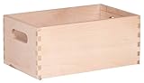 LAUBLUST Aufbewahrungsbox Holz mit Griffen - ca. 20x30x14 cm - Buchenholz - Holzkiste stapelbar - Allzweckkiste Holz - Aufbewahrungsbehälter ohne Deckel - Korb für Geschenke - Aufbewahrungskiste Holz