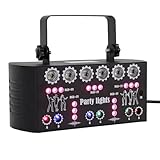 Discolicht Partylicht mit Fernbedienung, 27-Eyes LED RGB Licht DJ Projektor Musikgesteuert Disco Lichter, DMX Effektstrahler Für KTV Familientreffen Hochzeit Geburtstag Halloween