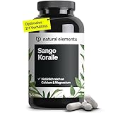 Sango Meereskoralle – 180 Kapseln – 660 mg Calcium – 330 mg Magnesium – Natürliche Calcium- und Magnesiumquelle – laborgeprüft, ohne Magnesiumstearat, hochdosiert