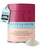Marines Kollagen Pulver Hochdosiert für Frauen Hydrolysiertes Collagen Peptide mit Magnesium Hyaluronsäure Vitamin C Q10 & Vitamins für 1 Monat Neutral Geschmack Haut Haare Nägel Gelenke Velven & Glow