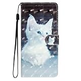 TUUNKMUY Hülle für Samsung Galaxy S5 Handyhülle [Premium PU Leder] [Kartenfach] [Standfunktion] TPU Stoßfest Schutzhülle Klapphülle Handytasche Lederhülle für Samsung Galaxy S5,Weiße Katze