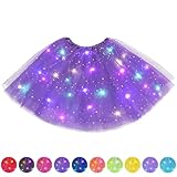 AYBUY Tüllrock Damen LED Tütü Erwachsene, Tutu mit Futter, Erwachsen Teenager Tutu Party für Fasching Karneval Ballett Dress Halloween Kostüm Karneval Motto Party, 40CM (Tiefes Lila)