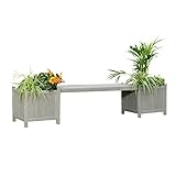 Melko Gartenbank 180cm Parkbank Holzbank mit Blumenkasten Sitzbank Holz 2sitzer Bank