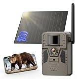 NUASI 4G LTE Wildkamera mit Handyübertragung APP, Solar Überwachungskamera Aussen mit SIM Karte, 2K Wildtierkamera mit PIR Bewegungsmelder Nachtsicht, 2 Wege Audio, APP-Fernzugriff, IP66