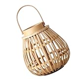 FUOYLOO Bambus Kerzenhalter Handgefertigt Kleine Laterne für Gemütliche Atmosphäre und Tischdekoration Zuhause
