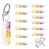 Eymobad 12PCS Acryl Einkaufswagenchip Schlüsselanhänger Abziehbar Einkaufschip, Danke für Alles Schlüsselanhänger, Einkaufswagenlöser Geschenk für Hochzeiten Abschluss Taufen Geburtstage Feiern
