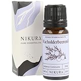 Nikura Wacholderbeerenöl - 10ml | 100% reine natürliche Ätherisches Öle | Ideal für Aromatherapie, Diffusor, Luftbefeuchter | Ideal für Körperpflege, Stressabbau, Schlafverbesserung | Vegan & aus UK