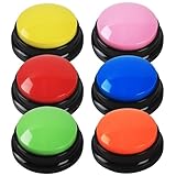 DUBUOZA 6 Stück Buzzer mit Aufnahmefunktion,Haustier Talking Training Antwort Buzzer 30 Sekunden Aufnahme,Hund Intelligenzspielzeug Geeignet für die Ausbildung von Haustieren