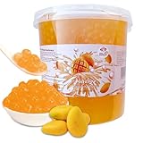 3KG Bubble Tea Perlen Mango - Bubbletea Boba Perlen Set - Natur&Vegan - Bubble Tea Perlen Bubbles - Super Ideen zum Selber Machen Bubble Tea und Fantastische Boba Partys