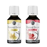 borchers Flavour Drops | Vanille & Himbeere | 0 Kalorien | Zum Kochen und Backen | 2x 30ml