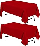 Utopia Kitchen Polyester-Tischdecke - 60 x 84 Inch (152 x 213 cm) Tischdecke - In der Maschine waschbar - Ideal für Partys, Veranstaltungen, Hochzeiten und Restaurants (2er-Pack, Rot)