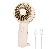 UKOFEW Mini USB Lüfter Ventilator mit Haken, Klein Handventilator Tragbare, Lüfter USB, Desk Fan Leise, Taschenventilator Wiederaufladbarer für Auto Büro Reisen Zuhause Camping(Weiß)