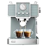 Cecotec Cumbia Power Espresso 20 Barista Aromax Kaffeemaschine. Leistung 2900 W, 2 Heizsysteme, 20-bar-Druckpumpe, Manometer, Doppelauslassfilterhalter und 2 Filter (Tradizionale)