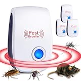 Mückenschutz Ultraschall Schädlingsbekämpfer,4 pcs Mausefalle Elektrisch Insektenschutzmittel丨Indoor Schädlingsbekämpfung丨Pest Control Repeller für Kakerlaken,Fliegen,Mücken,Spinnen, Haustier Harmlos