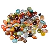 Edelsteine, 1.5-2 cm Bunte Trommelsteine, Bunter Edelstein Mix, Mix Edelstein Set für Mitgebsel, Heilsteine, Schatzsuche und Hause Dekoration, Farbig-500g