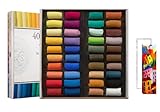 Sennelier Set mit trockenen Pastellkreiden, 40 halbweiche Pastellkreiden in Ecru, extra dünn, Auswahl Allgemein und 2 Karten