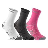 sockenkauf24 Laufsocken für Herren & Damen (3 Paar) Sportsocken Atmungsaktive Running Socks 50201P WP (Weiß Anthrazit Pink 39-42)