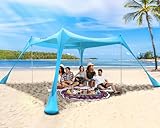 Sonnensegel Strand Strandzelt Sonnenschutz UPF50+, 3m X 3m X...
