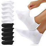 YouShow 10 Paar Sneaker Socken Herren Damen Kurze Socken Baumwolle Sportsocken Atmungsaktive Laufsocken Schwarz Weiß 39-42