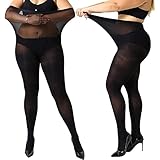 MANZI Damen Strumpfhose 2 or 4 Paar Plus Größen XL-4XL(44-62),2 Paar Schwarz(70 Den),70 Denier XXXXL