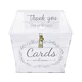 FROVOL Acryl-Hochzeitskartenbox, transparente Geschenkkartenbox, Umschlag, Spardose für Empfang, Geburtstag, Abschlussfeier, M7A8, Babyparty