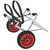 YRHome Kajakwagen Faltbarer Alu Kanuwagen Bis 100KG Bootswagen aus Aluminiumlegierung mit 2 PU-Räder & Spannriemen Surfwagen Transportwagen Bootstrailer für Boote Kanu Kajak Surfboard Faltboot