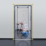 Meister Staubschutztür 220 x 112 cm - 2 Stück - Integrierter Reißverschluss - Lichtdurchlässig - Wiederverwendbar - Staubschutz bei Umbau & Renovierung / Staubtür / Bautür / Staubvorhang / 4170310