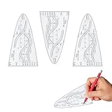 3 Stück Parabelschablone Mathe,Geometrie Lineal Grundschule,Und Mathematisches Bruchsicher Flexibles Klein,Kunststoff Mathegeometrieset Parabel,Schreibwaren Schule Verdicktes