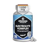 Elektrolyte Tabletten ohne Zucker 1.034 mg pro Tablette, Magnesium, Kalium, Calcium, Natrium & Chlorid für Elektrolythaushalt & Muskelfunktion, 180 Tabletten für Keto Ernährung, Made in Germany